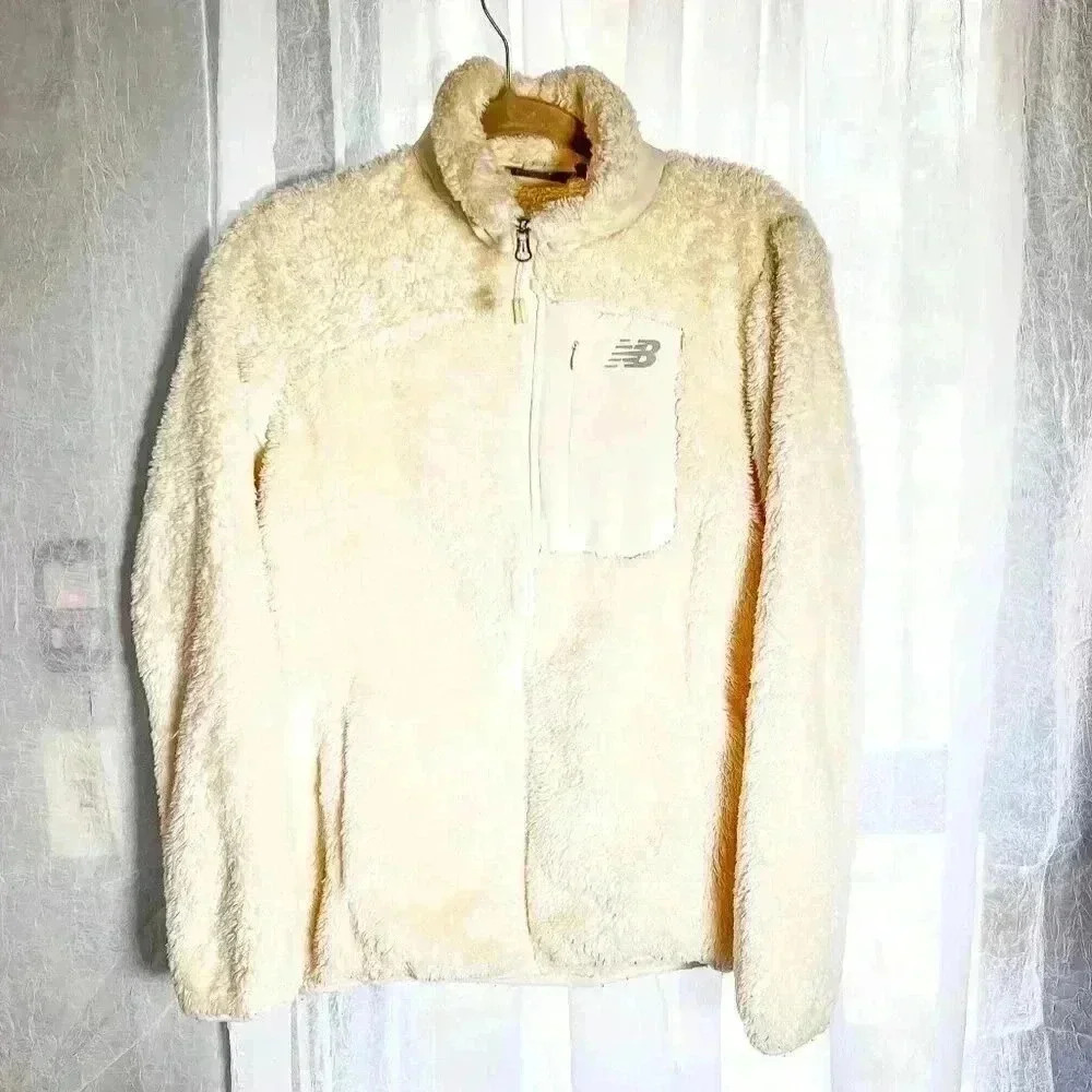 New Balance Size L White Fleece full zip jacket